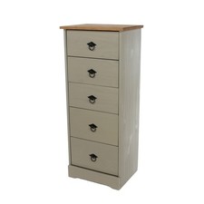 Grey Compact Corona 5 Drawer