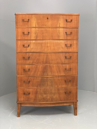 Vintage 1950s walnut tallboy - vintage,