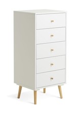  Otto 5 Drawer Tallboy - White