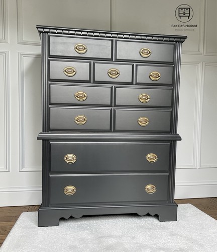 Black tallboy chest - black,