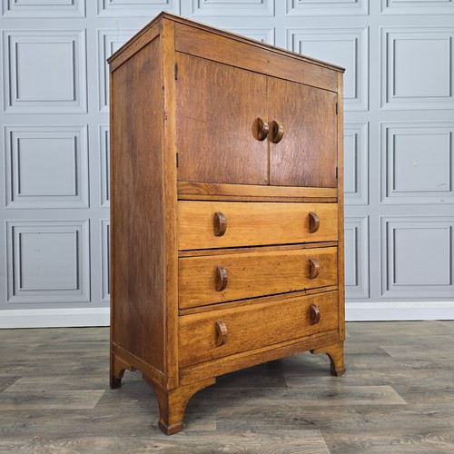 Vintage oak tallboy - tallboy, bedroom