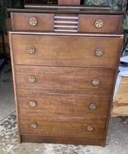 Vintage dark wood 5 drawer