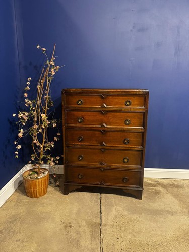 Vintage oak tallboy chest - vintage,