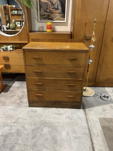 Vintage oak 1950s tallboy - vintage,