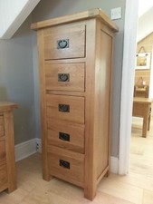 LARGE OAK 5 DRAWER CHEST -